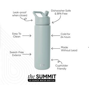 The Summit 22oz Water Bottle - Seaglass